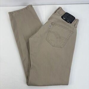 Levis 514 Straight Fit Khaki Tan Cotton Twill Pants Mens 29x32 (28x30.5)